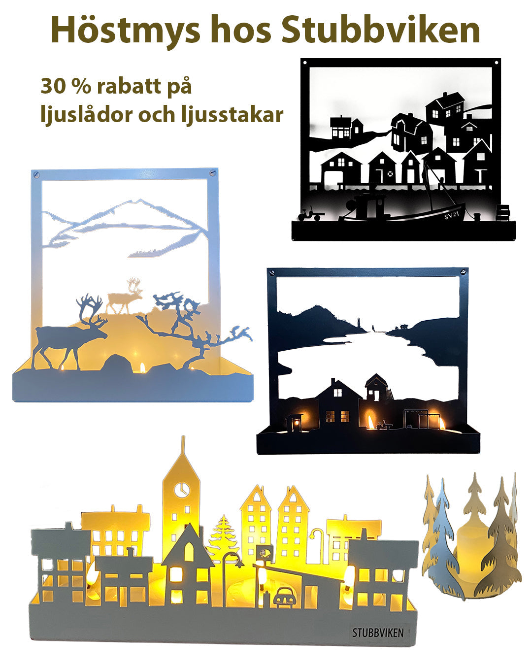 Ljuslyktor, väggljusstakar, bordsljusstakar