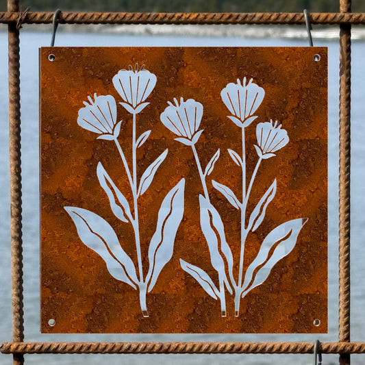 Prydnadsplatta Frökapsel negativ 13 x 13 - rostig