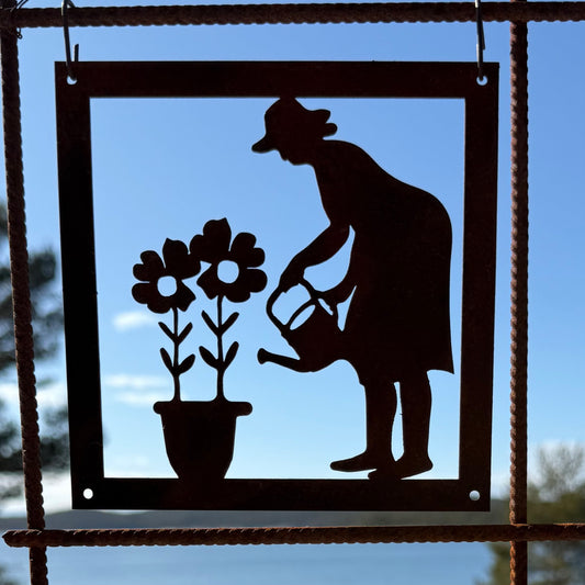 Prydnadsplatta Trädgårdslycka 13 x 13 - rostig