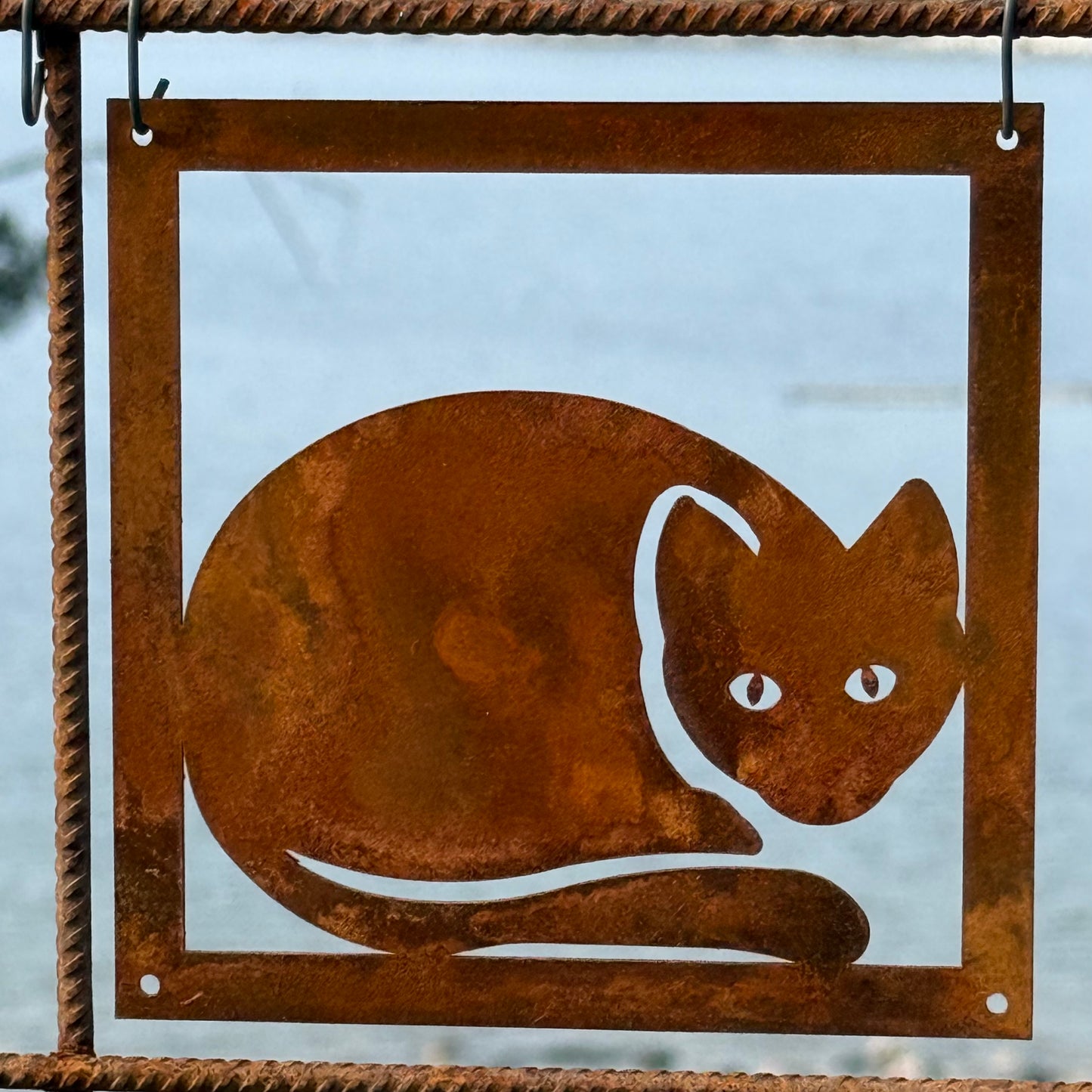 Prydnadsplatta Katten Katrin 13 x 13 - rostig