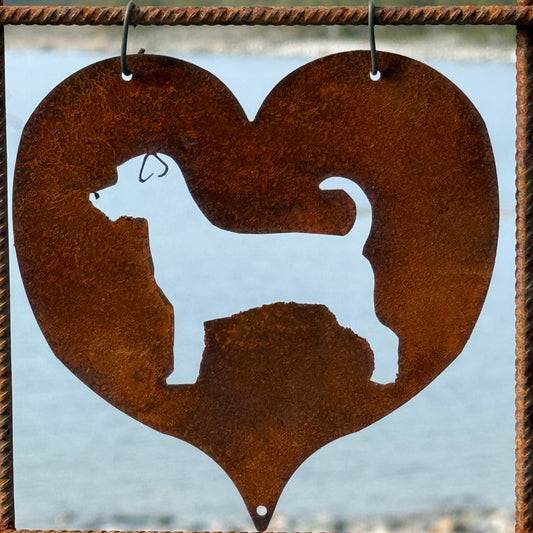 Prydnadsplatta Hjärta Bella 13 x 13 - rostig