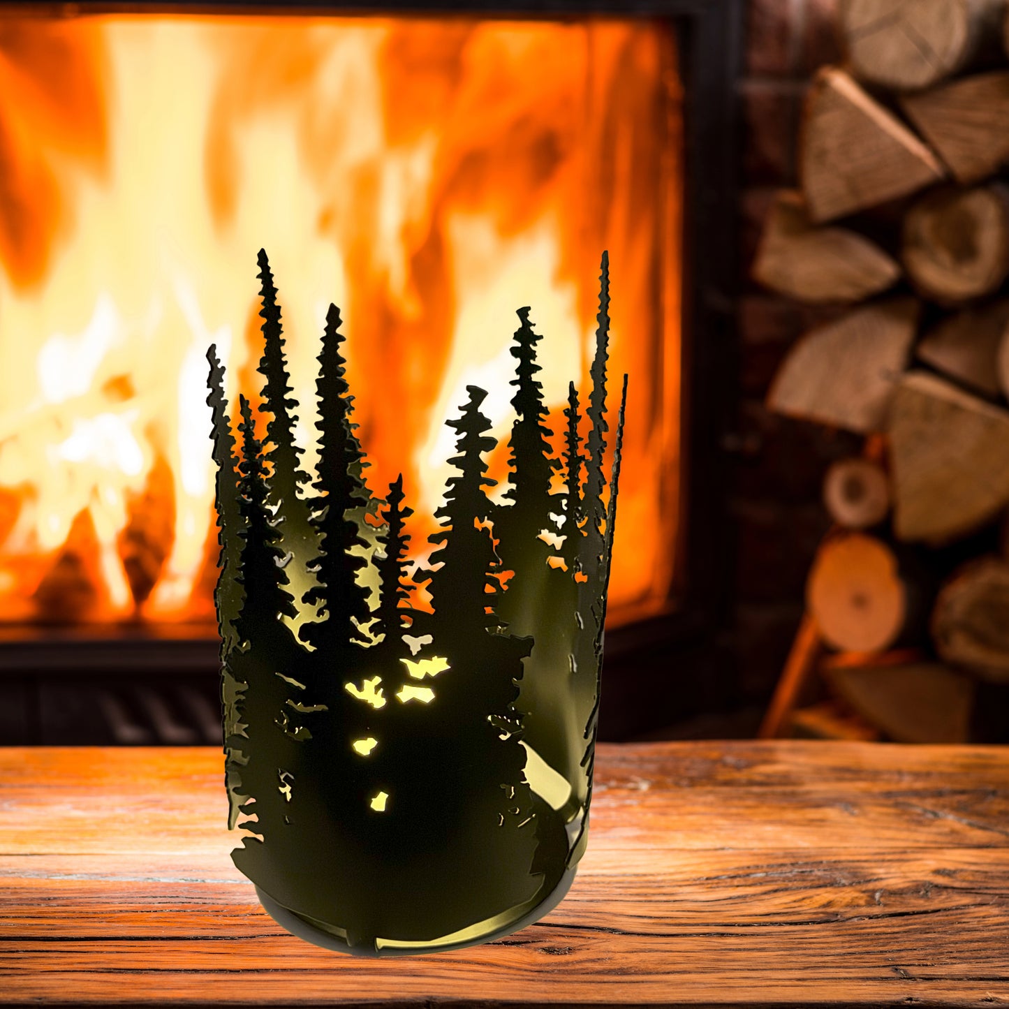 Ljuslykta 'Skogsglänta' inklusive LED-blockljus