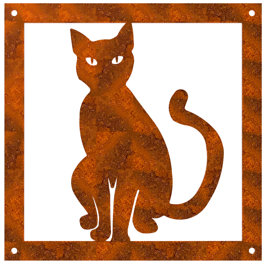 Prydnadsplatta Katten Karin 13 x 13 - rostig