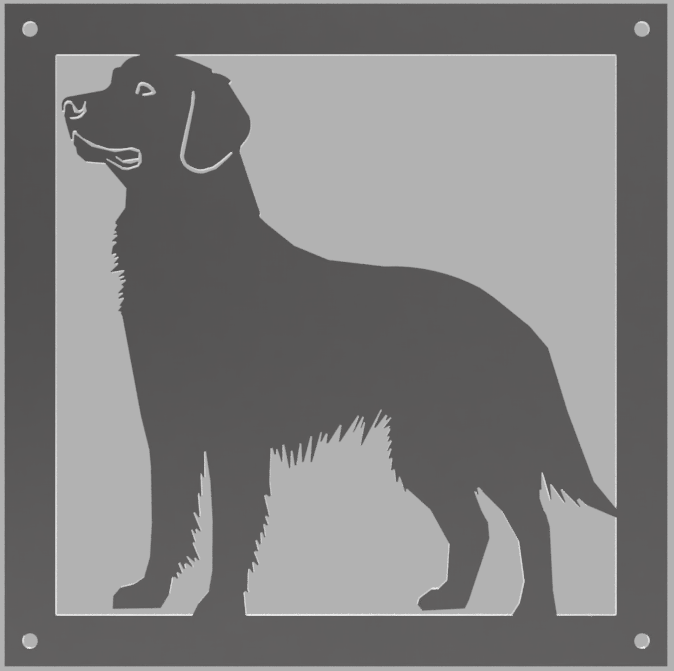 Prydnadsplatta Hunden Benny 13 x 13 - rostig