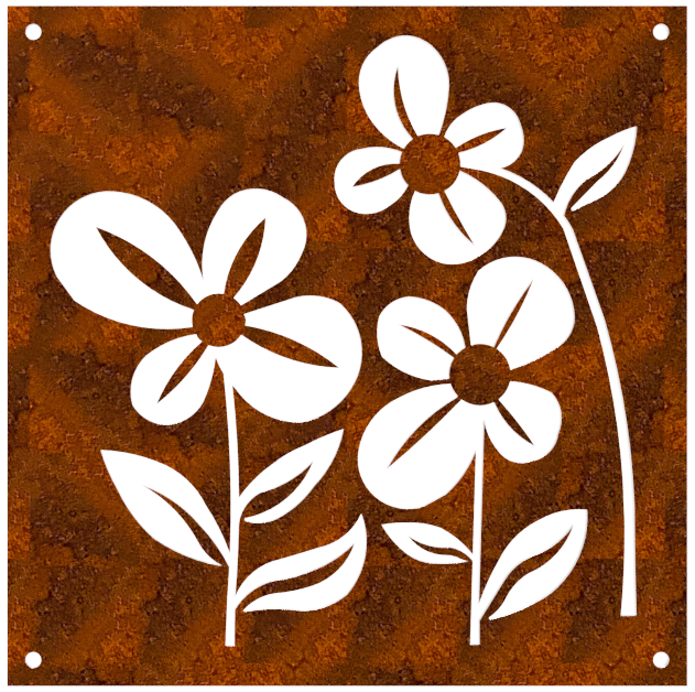 Prydnadsplatta Viol 13 x 13 - rostig