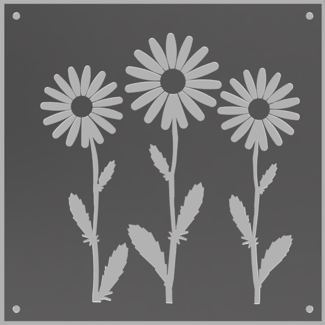 Prydnadsplatta Prästkrage 13 x 13 - rostig