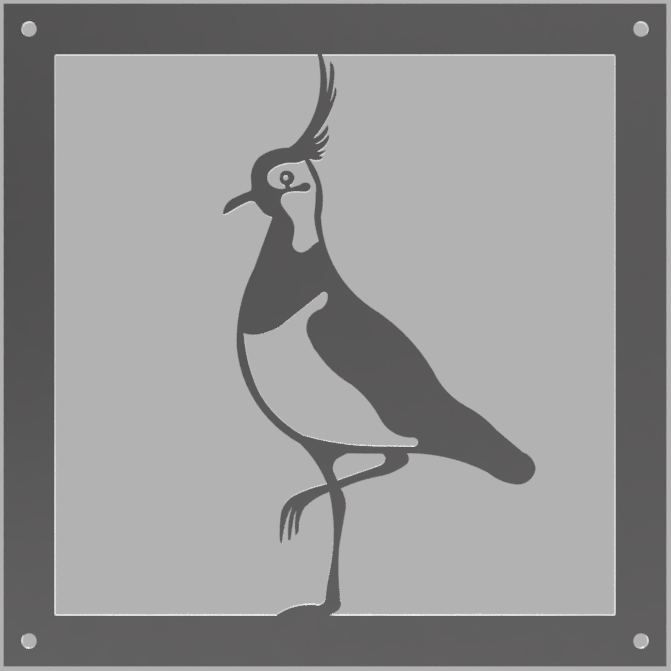 Prydnadsplatta Tofsvipan Tina 13 x 13 - rostig