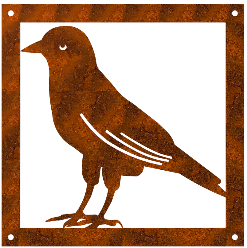 Prydnadsplatta Korpen Kalle 13 x 13 - rostig