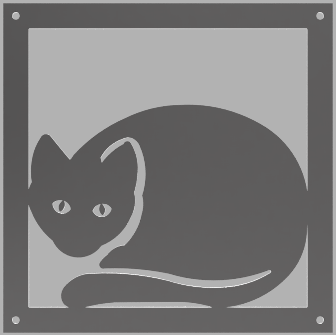 Prydnadsplatta Katten Katrin 13 x 13 - rostig