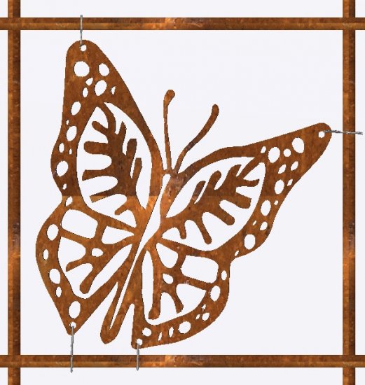 Prydnadsplatta Fjäril Freja utan ram 13 x 13