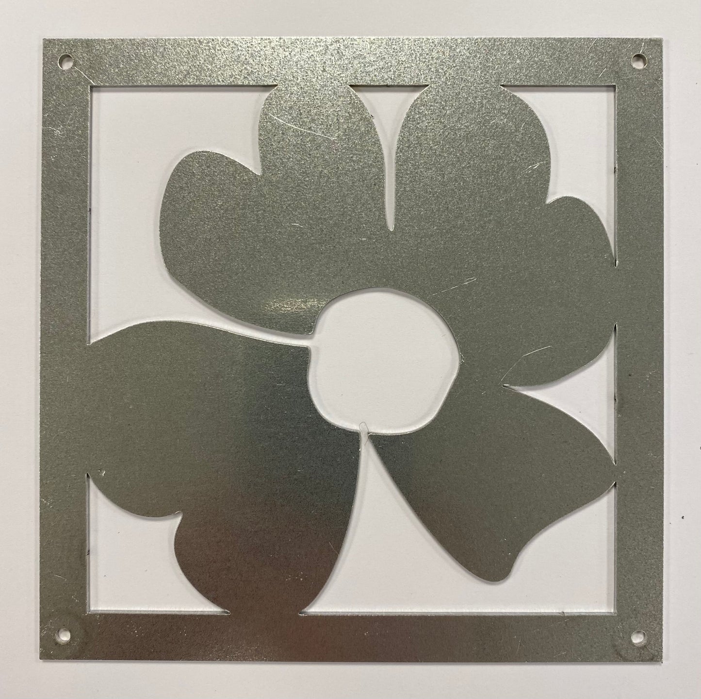 Prydnadsplatta Flora med ram 15 x 15 - zink