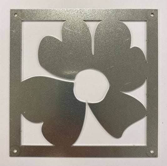 Prydnadsplatta Flora med ram 20 x 20 - zink