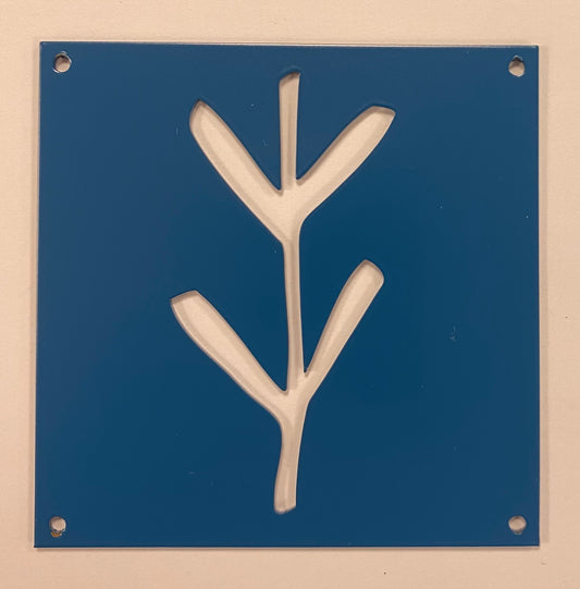 Prydnadsplatta Strå 15 x 15 - blå