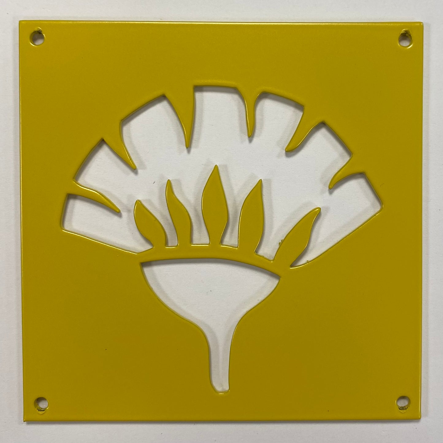 Prydnadsplatta Tistel 15 x 15 - gul