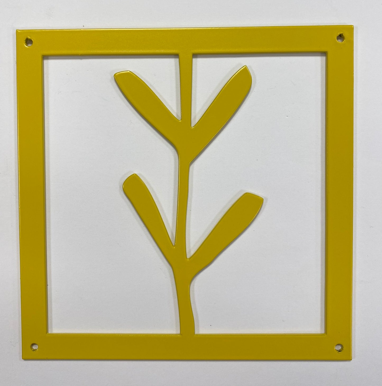 Prydnadsplatta Strå med ram 15 x 15 - gul