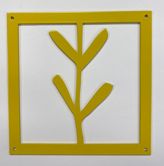 Prydnadsplatta Strå med ram 15 x 15 - gul