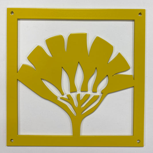 Prydnadsplatta Tistel med ram 15 x 15 - gul