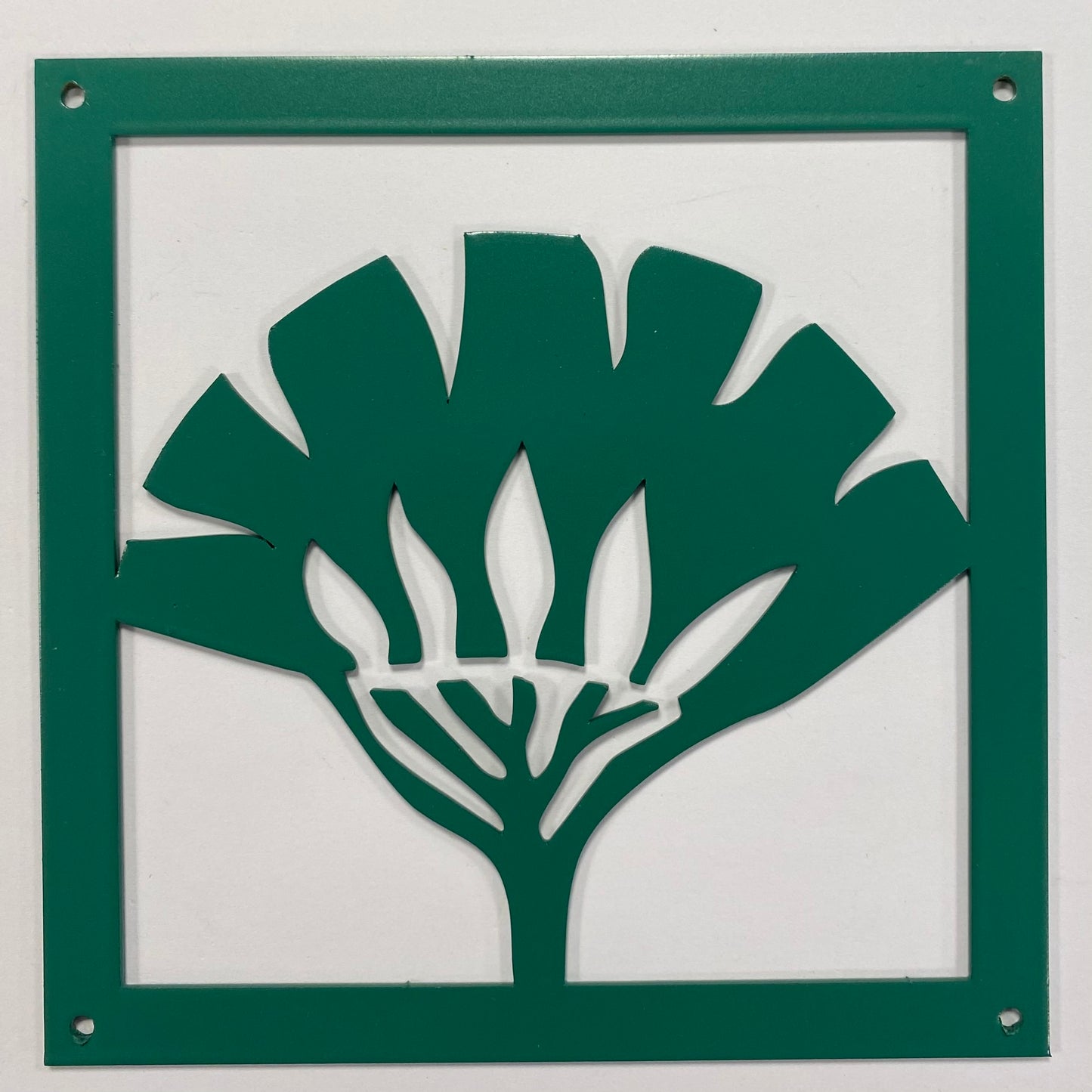 Prydnadsplatta Tistel med ram 15 x 15 - grön