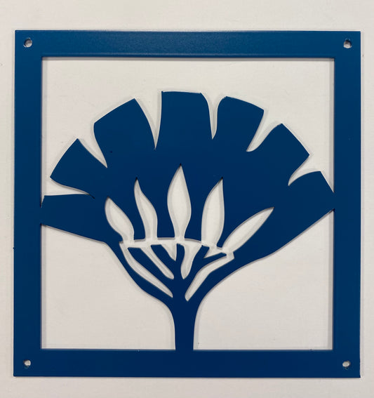 Prydnadsplatta Tistel med ram 15 x 15 - blå