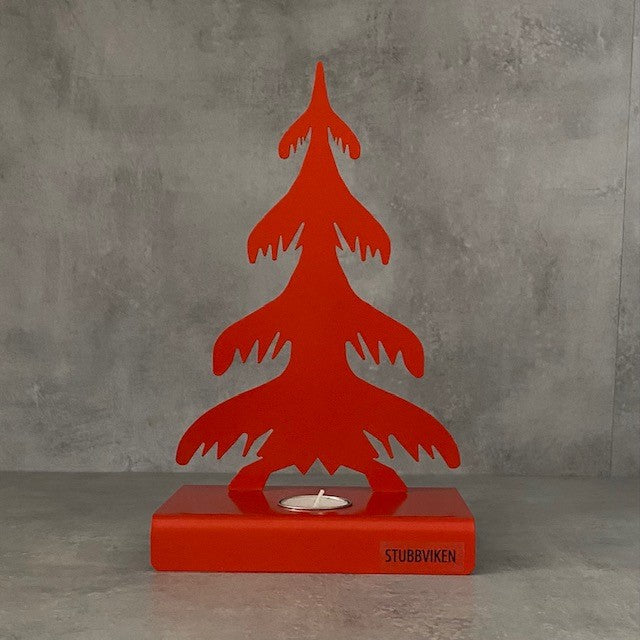 Ljusstake Gran, 38 cm, röd