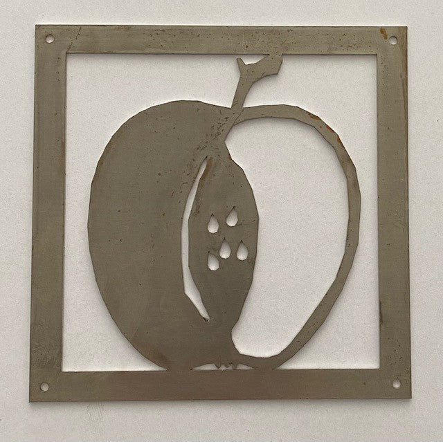 Prydnadsplatta Äpple 13 x 13 - rostig