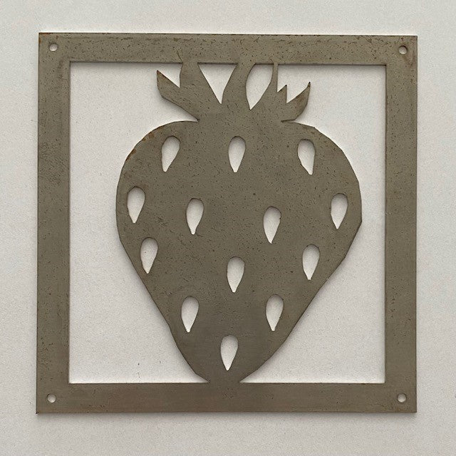 Prydnadsplatta Jordgubbe 13 x 13 - rostig