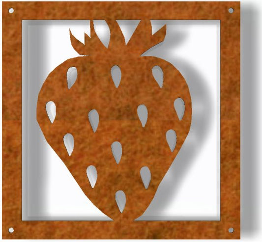 Prydnadsplatta Jordgubbe 13 x 13 - rostig