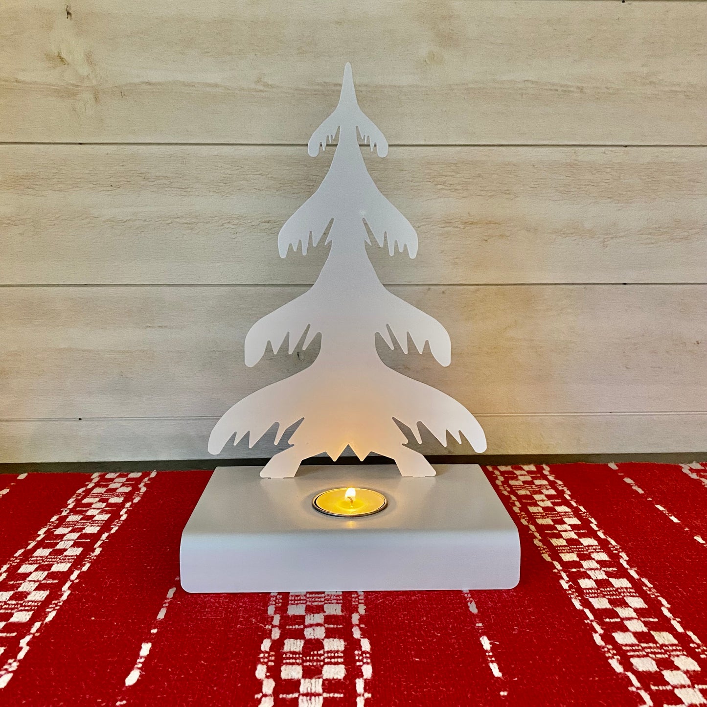 Ljusstake stor Gran, 38 cm, vit